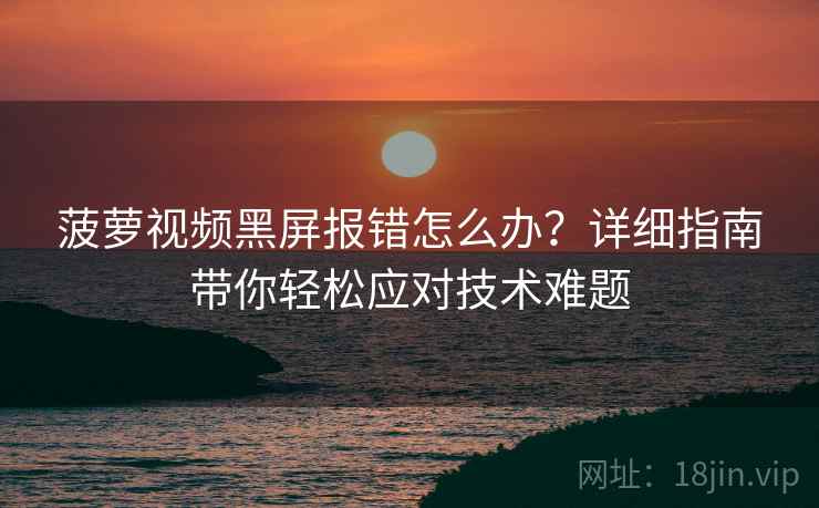 菠萝视频黑屏报错怎么办？详细指南带你轻松应对技术难题