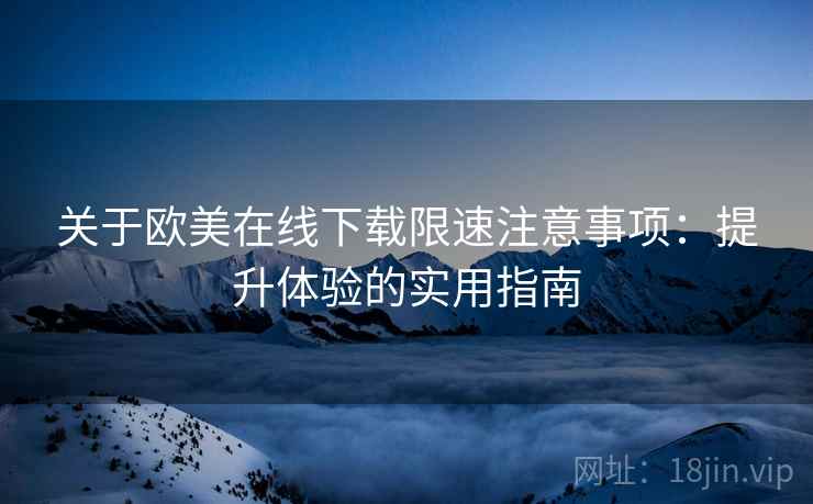 关于欧美在线下载限速注意事项：提升体验的实用指南