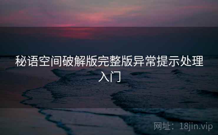 秘语空间破解版完整版异常提示处理入门