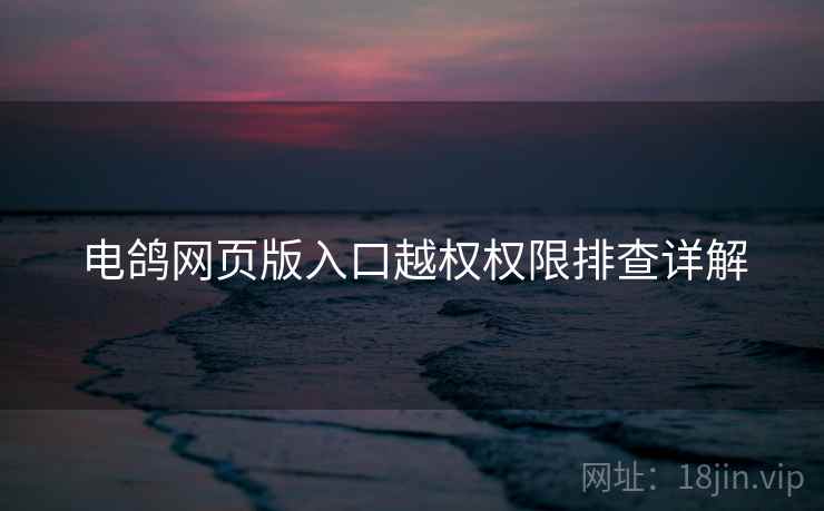 电鸽网页版入口越权权限排查详解