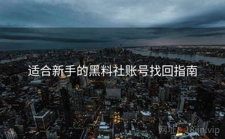 适合新手的黑料社账号找回指南