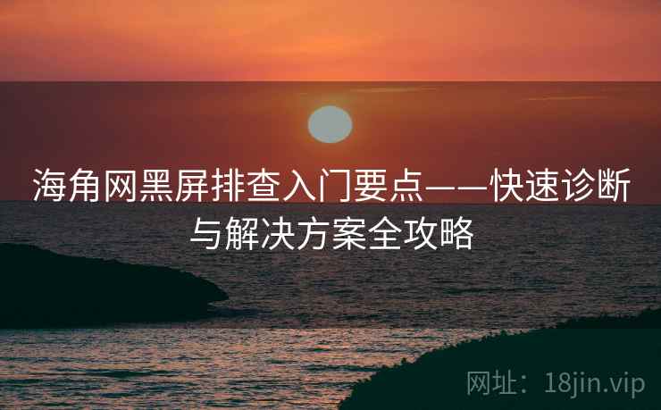 海角网黑屏排查入门要点——快速诊断与解决方案全攻略