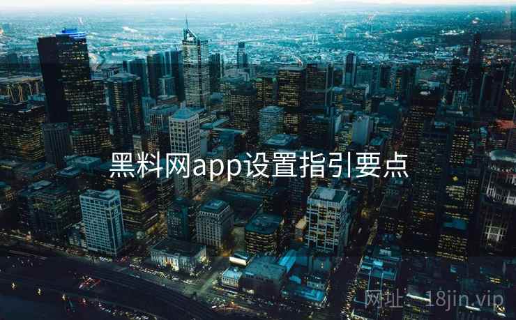 黑料网app设置指引要点