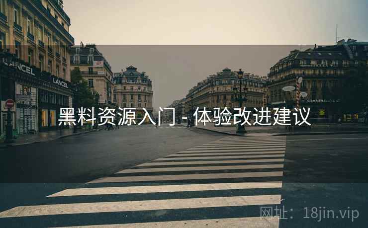 黑料资源入门 - 体验改进建议